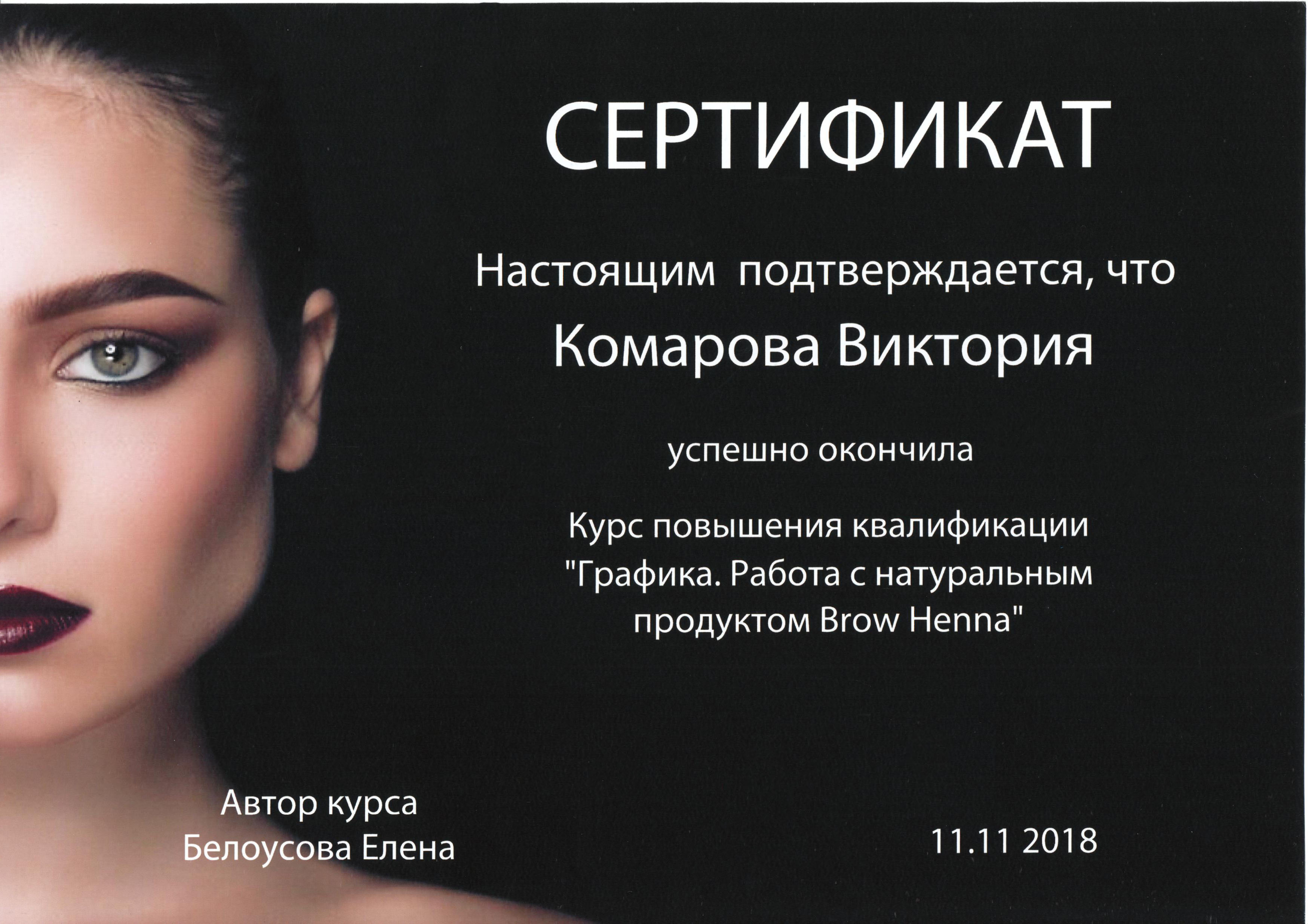 Advanced Training Course "Graphics: Working with the Natural Product Brow Henna"